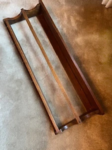 Antique Walnut Wall Shelf, 2 Racks, 6 Hooks at Bottom - Great condition! - Picture 1 of 8