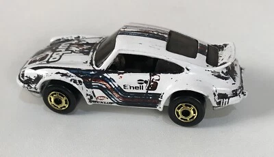 Coche de carreras vintage Hot Wheels 1974 Porsche 911 blanco #6 turbo Hong Kong P-911 Foto 1 de 4