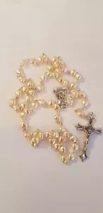 Beautiful White Pearlised Heart Shape Beads Rosary Set - Picture 1 of 3