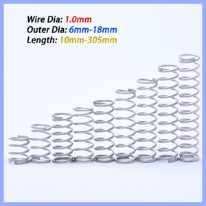1.0mm Wire Dia Compression Spring Stainles Steel 6-18mm OD Small Pressure Spring - Picture 1 of 7