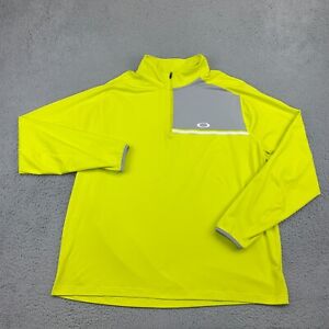 Oakley Shirt Mens 2XL XXL Yellow 1/4 Zip Regular Fit Active Gym Outdoor Pullover