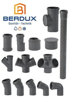 HT Rohr Abflussrohr Abwasserrohr DN40 50 75 90 110 Formstücke NEU, BESTER PREIS - Bild 1 von 4