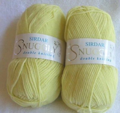 2 Skein Lot Sirdar "Snuggly Double Knitting" Nylon Acrylic Yellow DK Wt. Yarn - Image 1 of 2