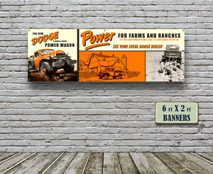 1940s Power Wagon Dealer Garage Banner Truck Pickup Dodge 4x4 Off Road - Picture 1 of 2