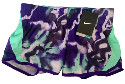 NEW NIKE [XS] Women's DRI-FIT Run/Yoga/Track Shorts-Purple/Sea Foam 588336-504 - Image 1 of 2