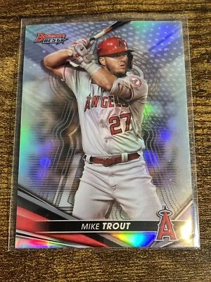 2022 Bowman’s Best Mike Trout Refractor MISPRINT (Refractor Finish Not Labeled) - Image 1 of 2