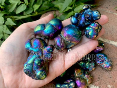 Racimo de burbujas de cristal de ágata arco iris aura botrioidal equilibrio limpieza Foto 1 de 3