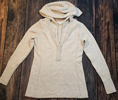 Suéter Banana Republic Con Capucha Cachemira Modal Corderos Mezcla Lana Beige y Rosa Talla M Foto 1 de 4