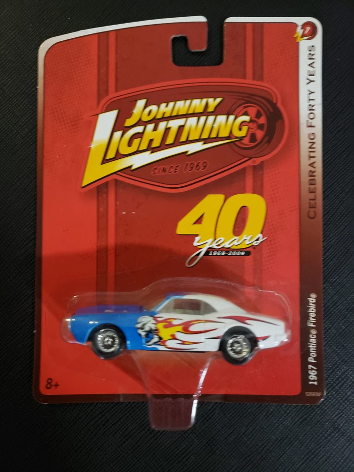 Johnny Lightning 40 Years 1967 Pontiac Firebird White Blue Tribal Flame - Image 1 of 1