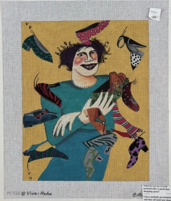 Viva-Haha 鞋出售/手绘针绣帆布 Maggie M-732 18 克拉 — 第 1/3 张图片