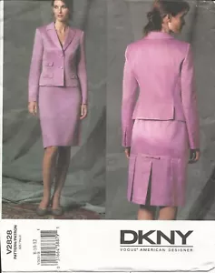 Vintage Vogue Patterm V2828 DKNY Vouge American Designer 8-10-12 NEW UNCUT - Picture 1 of 2