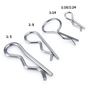 30/50Pcs Metal Body Shell R Clips Pin for 1/5 1/8 1/14 1/18 1/24 RC Model Car - Picture 1 of 20