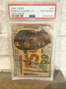 1956 Roberto Clemente Topps Gray Back #33 PSA Authentic - Just Graded! - Bild 1 von 11