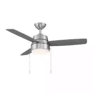 Hampton Bay Caprice 44 in. Integrated LED Indoor Brushed Nickel Ceiling Fan - Picture 1 of 9