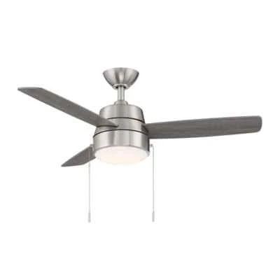 Hampton Bay Caprice 44 in. Integrated LED Indoor Brushed Nickel Ceiling Fan - Image 1 of 4