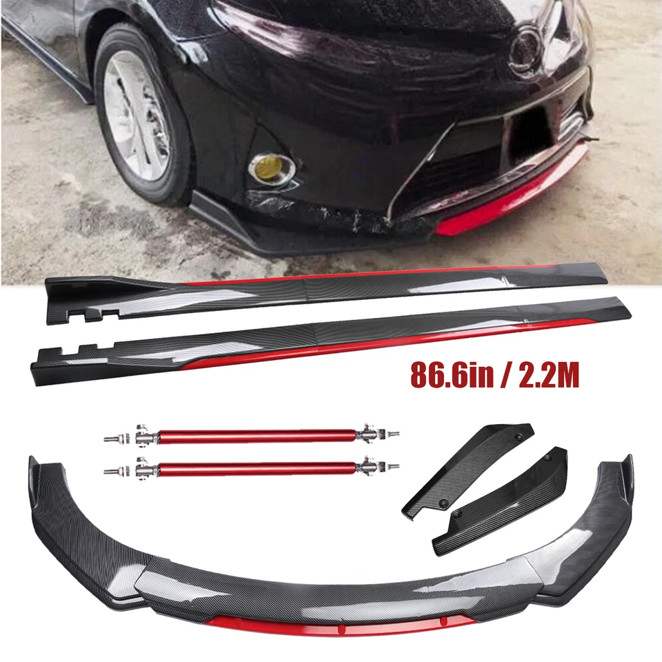 For Toyota Corolla Auris /Scion Front Bumper Lip Spoiler Side Skirt Carbon Fiber Foto 1 de 4