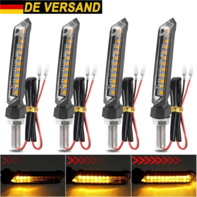 4x Motorrad LED Blinker Sequentiell Fahrlicht M8 12v E-geprüft Universal Roller - Bild 1 von 4