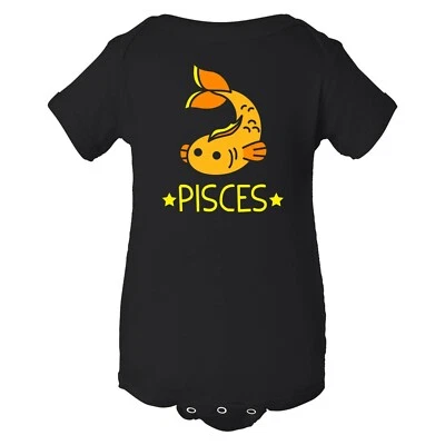 Cartoon Astrology Pisces - The Fish Birthday Horoscope Infant Creeper Bodysuit - Image 1 of 4