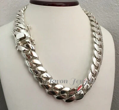 Solid 925 Sterling Silver 20mm Miami Cuban Chain 26″ | 450–500g Men’s Necklace - Image 1 of 4