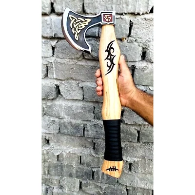 Custom Handmade Carbon Steel - Blade Bearded Viking Ax - Hunting Ax Camping Ax - Bild 1 von 4