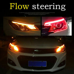 30/45/60cm & LED DRL Daytime Running Lamp Strip Light Sequential FlowTurn Signal