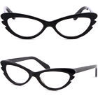 Small Acetate Women Glasses Cute Cateye Frame Spring Hinges Narrow Eyeglasses