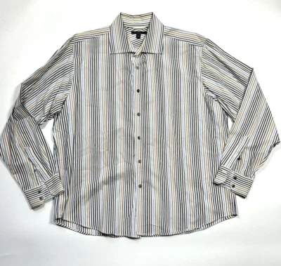 Camisa de vestir con botones Apt 9 para hombre talla XXL a rayas Foto 1 de 4