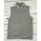 Crewcuts by J Crew Grey Sweater Feece Vest Size 10 Zip Front Pockets Soft Unisex