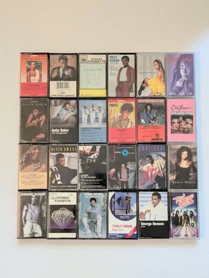 24 Lot R&B Cassette Tapes w/ Storage Box – Classic 80s 90s Soul Music Collection - Image 1 of 4