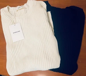 EVERLANE manga larga, top acanalado, suéter, varios colores y tallas - Imagen 1 de 23