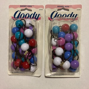 Goody Kids 12 Colorful Large Twin Bead Ponytailers 32549 New 1997 - 2 Sets T5 - Picture 1 of 14