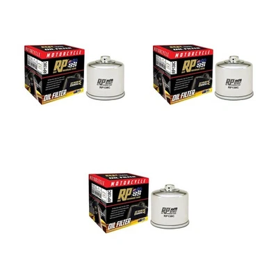 3 Pack RP Chrome Oil Filter for Suzuki INAZUMA 250/GW250 2013-2017  - Image 1 of 2