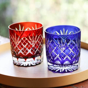 Edo Kiriko MG-13 Pair Glass Set – Hand-Cut Japanese Crystal Tumblers - Picture 1 of 3