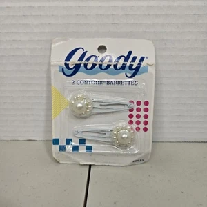 Pinzas para el cabello Goody Vintage Contour Barrettes 1989 nuevas de stock detalles nacarados #7915 nuevas - Imagen 1 de 4