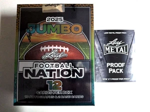 2025 Leaf Football Nation Sealed Jumbo Hobby Box - 9 Autos 2 Base + PROOF PACK - Bild 1 von 1