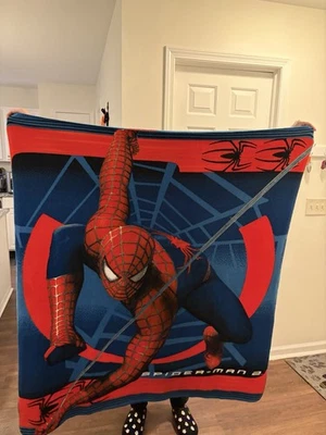 Vtg Marvel Spiderman 2 Movie Fleece Throw/Blanket 2003 - 52"x 48" - Image 1 of 4