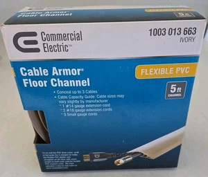 Commercial Electric 5 Foot Cable Armor Floor Channel Flexible PVC Ivory - Picture 1 of 3