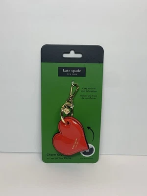 Kate Spade New York AirTag Charm Keychain Red Heart Shaped AirTag Holder NWT - Image 1 of 4