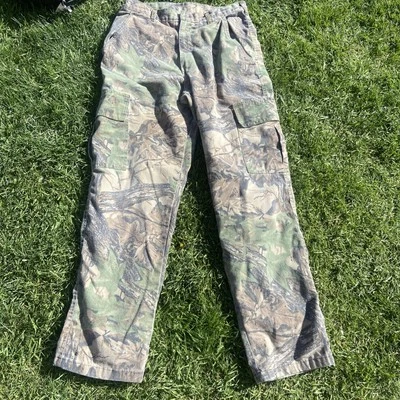 Mens Vintage Realtree Camo Hunting Cargo Pants Cotton Blend Size 34 Waist 33 Ins - Image 1 of 4