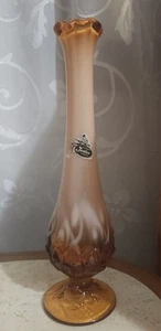FENTON Cameo Opalescent Bud Swung Vase LILY OF THE VALLEY Fall Decor 9.75" EUC - Picture 1 of 6