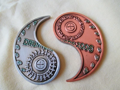 Drunners Come Together Yin Yang Geocoins 2006 Ivan Getting Albert Einstein Coin - Image 1 of 4