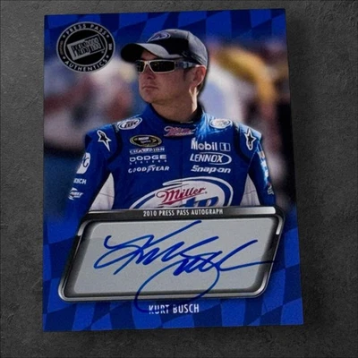 Kurt Busch PACK PULLED NASCAR HOF signed card 2010 PRESS PASS AUTHENTICS AUTO - Image 1 of 2