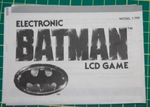 Tiger Electronics LCD Game Manual: Batman Model 7-799 - Picture 1 of 4