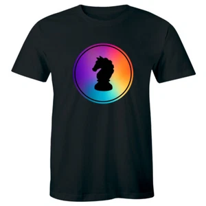 Colorful Knight Chess Men's T-Shirt Chess Board Game Player Gift Ideas - Picture 1 of 1