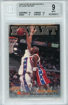 1996 Score Board Rookies Kobe Bryant BGS 9 #15 - Image 1 of 2