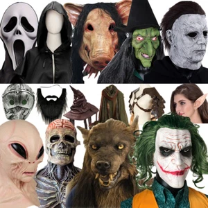 Costume Halloween Dress Up Cloths Cosplay Props Accessories Masks - Picture 1 of 160