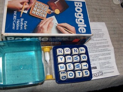 Vintage Boggle Parker Brothers Hidden Word Game Dice Shaker Box - Image 1 of 3