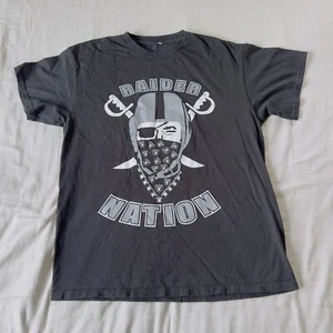 Raider Nation Football T-Shirt Größe M schwarz doppelseitiger Print NFL Sport - Bild 1 von 5