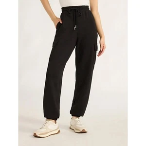 Scoop Women's Cargo Scubaknit Joggers Large Black - Picture 1 of 2