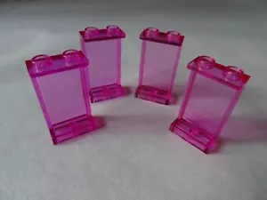 LEGO PART 87544 TRANS DARK PINK 1 x 2 x 3 PANEL x 4 WITH SMALL SIDE SUPPORTS - Picture 1 of 1